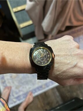 Kendra Scott Black Ceramic Women's Watch with Gold Accents